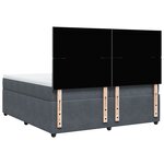 vidaXL Sommier à lattes de lit et matelas Gris foncé 200x200cm Velours