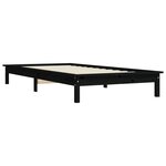 vidaXL Cadre de lit noir 75x190 cm petit simple bois massif de pin