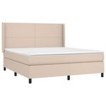 vidaXL Sommier à lattes de lit matelas LED Cappuccino 180x200 cm