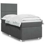 vidaXL Sommier à lattes de lit et matelas Gris foncé 90x190 cm Tissu