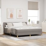 Lit à ressorts vidaXL avec matelas taupe 180x200 cm tissu