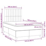 vidaXL Sommier à lattes de lit matelas LED gris clair 120x190 cm tissu