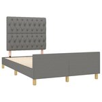 vidaXL Cadre de lit avec tête de lit Gris foncé 120x200 cm Tissu