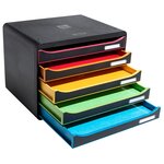 Module De Classement Big Box Plus Horizon 5 Tiroirs Black Office - Noir/arlequin - Exacompta