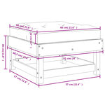 vidaXL Repose-pieds de jardin avec coussins lot de 2 blanc bois de pin