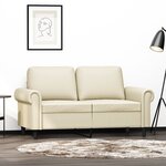 vidaXL Canapé à 2 places Crème 120 cm Similicuir
