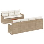 vidaXL Ensemble de canapés de jardin de 8 pièces avec coussins beige en rotin synthétique et acacia