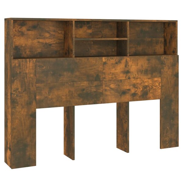 vidaXL Armoire de tête de lit Chêne fumé 140x19x103 5 cm