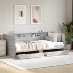 vidaXL Lit de jour avec tiroirs sans matelas sonoma gris 100x200 cm