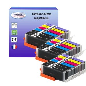 18 Cartouches compatibles avec Canon Pixma TS705, TS8100, TS8150, TS8151, TS8152, TS8200, TS8240 remplace Canon PGI-580, CLI-581 XL - T3AZUR