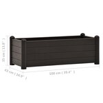 vidaXL Lit surélevé de jardin PP Anthracite 100x43x35 cm