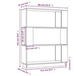 vidaXL Bibliothèque/Cloison Marron miel 80x25x101 cm Bois massif