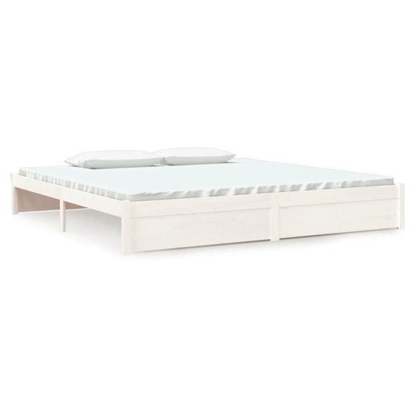vidaXL Cadre de lit Blanc Bois massif 200x200 cm