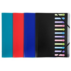 Trieur Polypropylène 3 Rabats 12 Compartiments Opak - Couleurs Assorties - X 10 - Exacompta