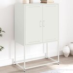 vidaXL Meuble TV blanc 68x39x60 5 cm acier
