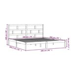 vidaXL Cadre de lit Gris Bois de pin massif 200x200 cm