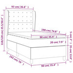 vidaXL Sommier à lattes de lit et matelas Gris clair 90x190 cm Velours