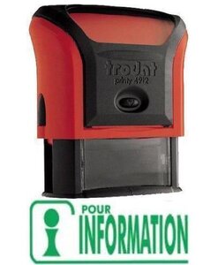 Tampon X-print 4912 Formule Commerciale Texte + Picto 'POUR INFORMATION' vert TRODAT