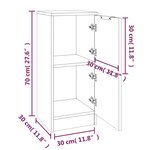 vidaXL Buffet Sonoma gris 30x30x70 cm Bois d'ingénierie