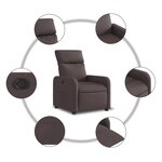 vidaXL Fauteuil inclinable électrique marron foncé tissu