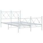 vidaXL Cadre de lit métal avec tête de lit/pied de lit blanc 120x200cm