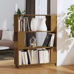 vidaXL Bibliothèque/Cloison Marron miel 80x25x101 cm Bois massif