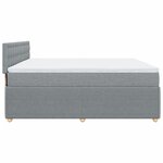vidaXL Sommier à lattes de lit avec matelas Gris clair 200x200cm Tissu