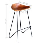 vidaXL Chaises de bar lot de 6 marron cuir véritable