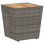 Ensemble Bistro de Jardin 3 Pièces avec Coussins Gris en Poly Rattan