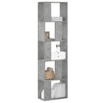 vidaXL Bibliothèque 5 niveaux gris béton bois d'ingénierie