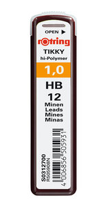 rOtring Tikky Recharge mines pour porte-mines 1 0mm - HB étui de 12 mines