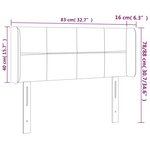 vidaXL Tête de lit à LED Gris foncé 83x16x78/88 cm Velours