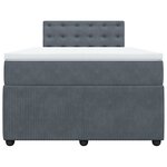 vidaXL Sommier à lattes de lit et matelas Gris foncé 120x200cm Velours