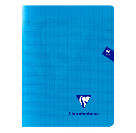 Cahier MIMESYS Piqué Polypro 17 x 22 cm 96 pages 90g Séyès Bleu CLAIREFONTAINE