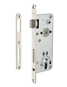 THIRARD - Boitier de serrure encastrable à cylindre pour porte d'entrée  axe 50mm  bouts ronds  zingué