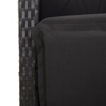 vidaXL Ensemble à manger de jardin avec coussins 3 Pièces Noir