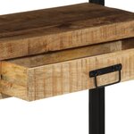 Tables d'appoint vidaXL Noires 120x33x75 cm en bois de manguier massif et métal