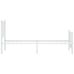 vidaXL Cadre de lit métal avec tête de lit/pied de lit blanc 75x190 cm