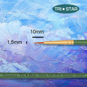 Pinceau synthétique Rond n°4 - manche vert - lot de 10 pinceaux