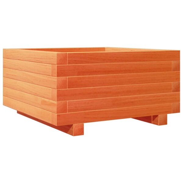 vidaXL Jardinière cire marron 50x50x26 5 cm bois de pin massif