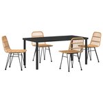 vidaXL Set de salle à manger de jardin 5 pièces Brun rotin poly