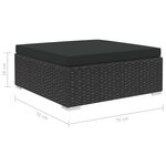 vidaXL Salon de jardin 6 Pièces avec coussins résine tressée noir