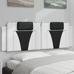vidaXL Coussin de tête de lit blanc et noir 160 cm similicuir