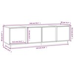 vidaXL Meuble TV Gris 140x40x40 cm Bois de pin massif