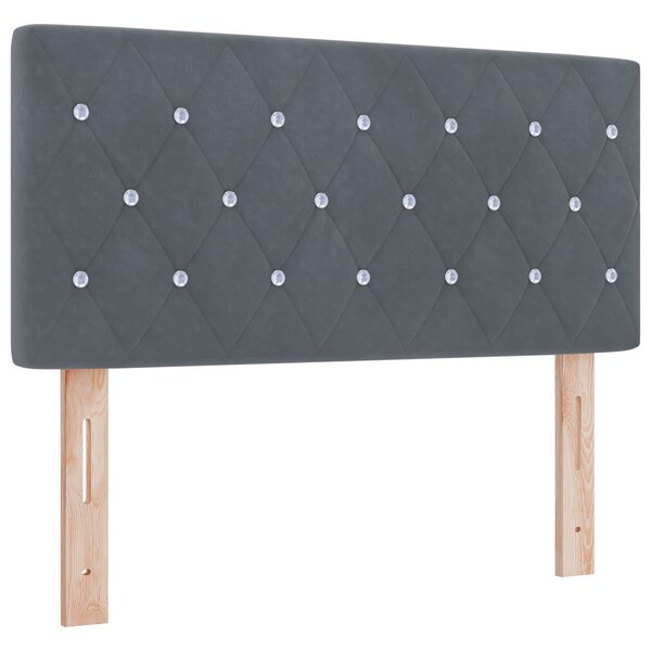Tête de lit vidaXL avec boutons en cristal capitonnée gris foncé 90 cm en velours
