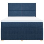 vidaXL Sommier à lattes de lit avec matelas Bleu 160x200 cm Tissu