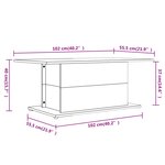 vidaXL Table basse Chêne fumé 102x55 5x40 cm Bois d'ingénierie