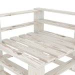 vidaXL Canapé palette à 4 places de jardin Blanc Bois