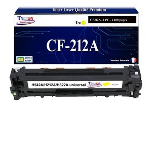 T3AZUR - Toner compatible avec CF212A pour HP LaserJet Pro 200 color M251 M251N M251NW MFP-M276 MFP-M276N MFP-M276NW - Jaune