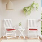 vidaXL Coussins de chaise de jardin lot de 2 rouge 50x50x4 cm